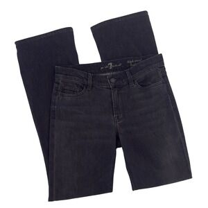 7‎ For All Mankind High Waist Bootcut Black Jeans Stretch Denim Size 29